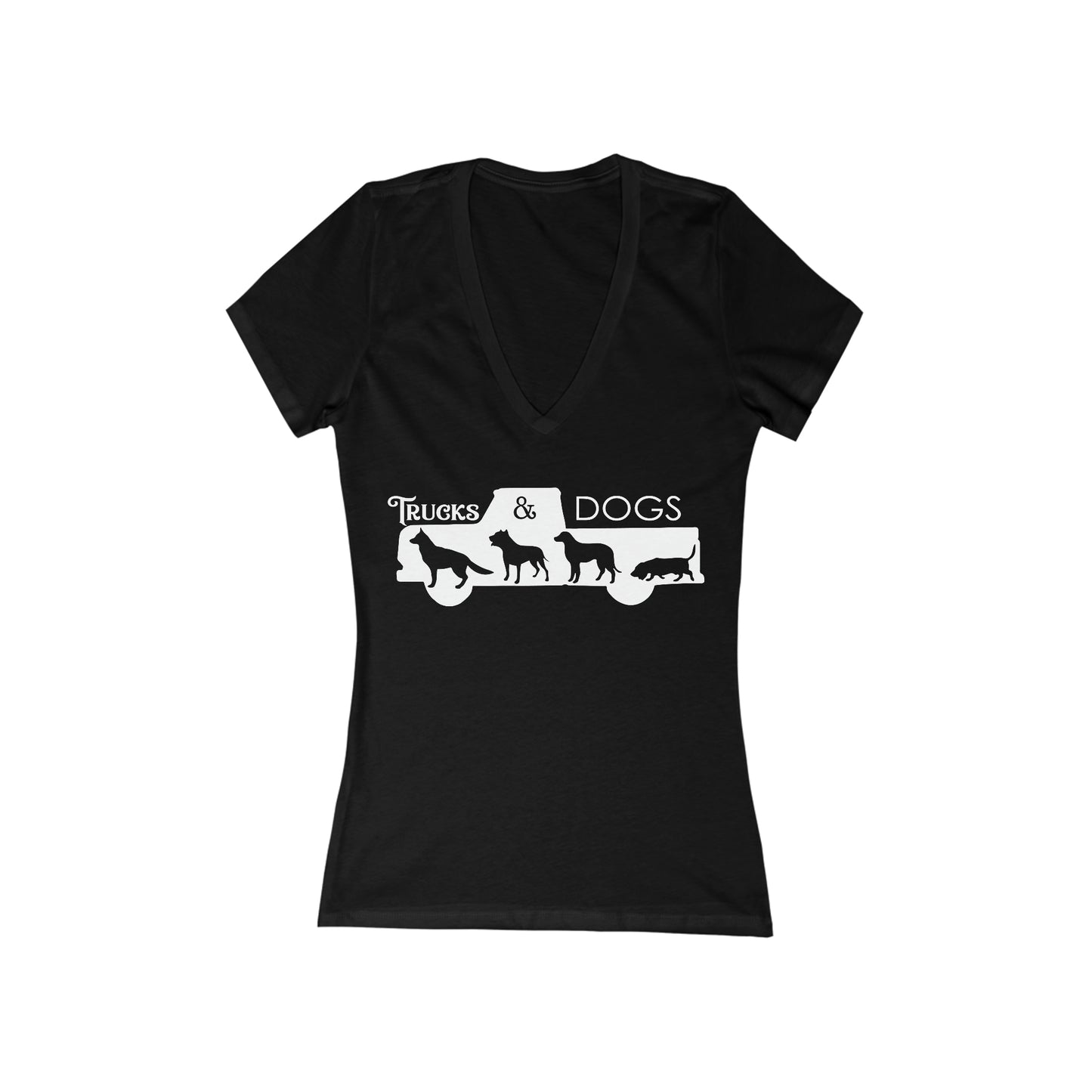 Trucks And Dogs Women's Deep V-Neck Tee