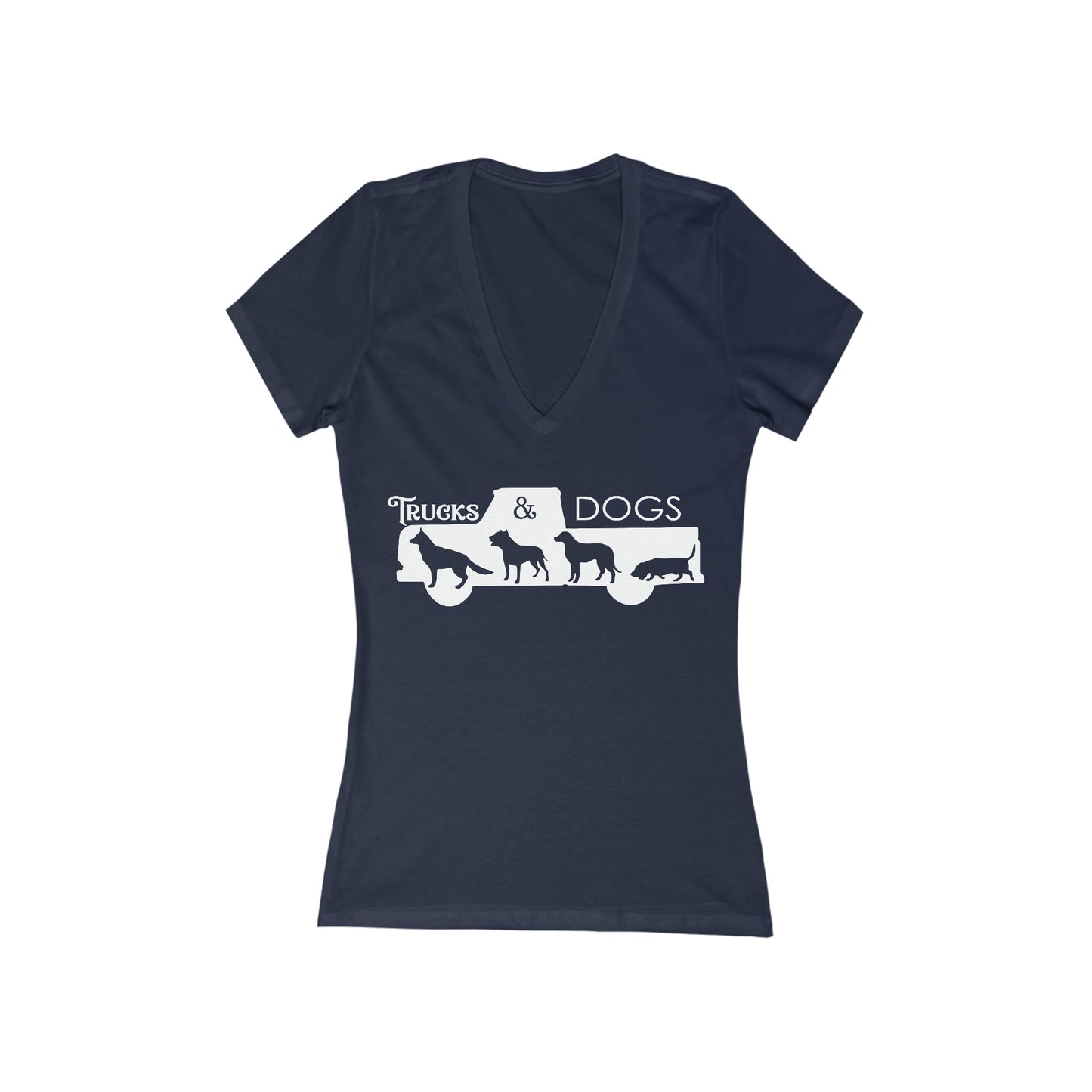 Trucks And Dogs Women's Deep V-Neck Tee