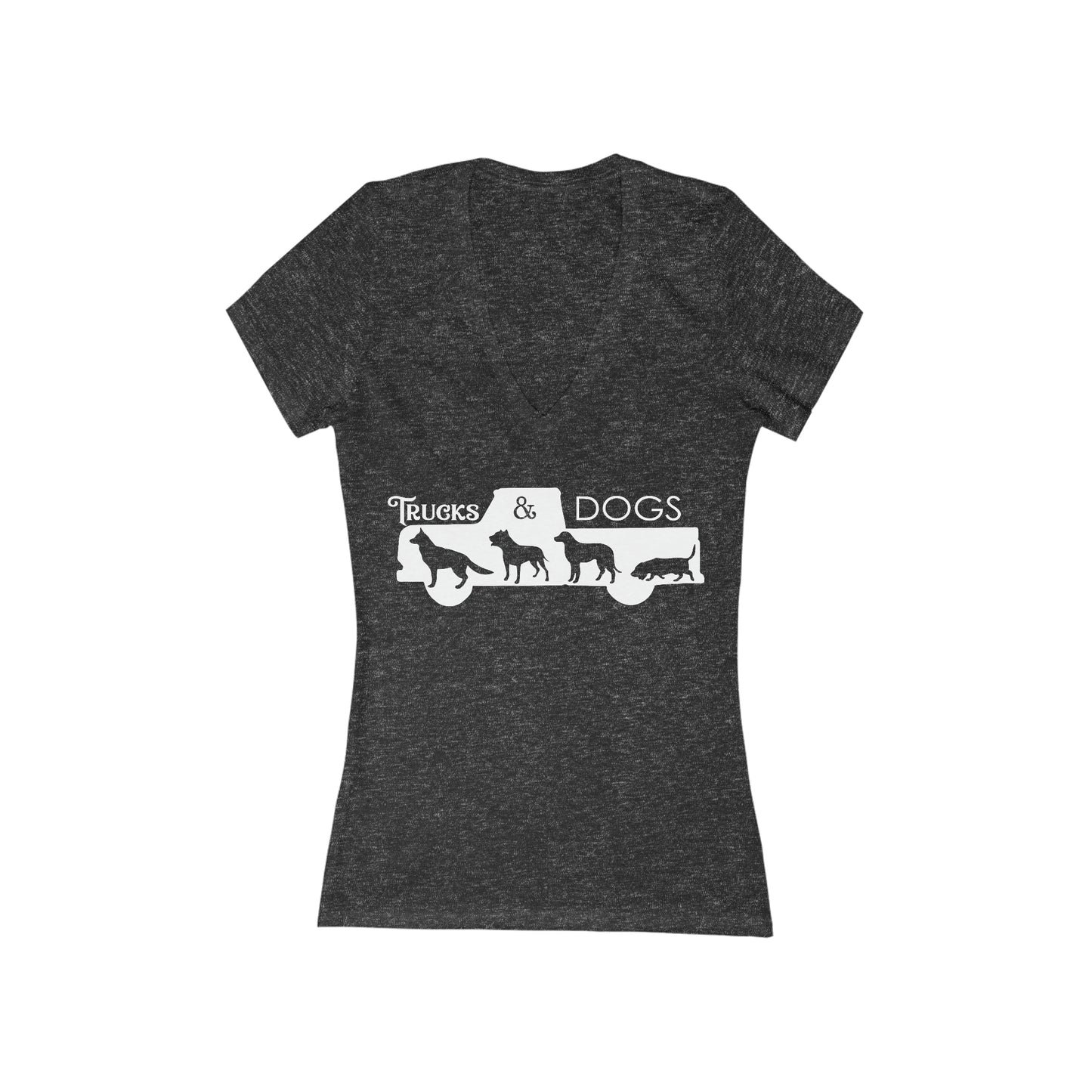 Trucks And Dogs Women's Deep V-Neck Tee