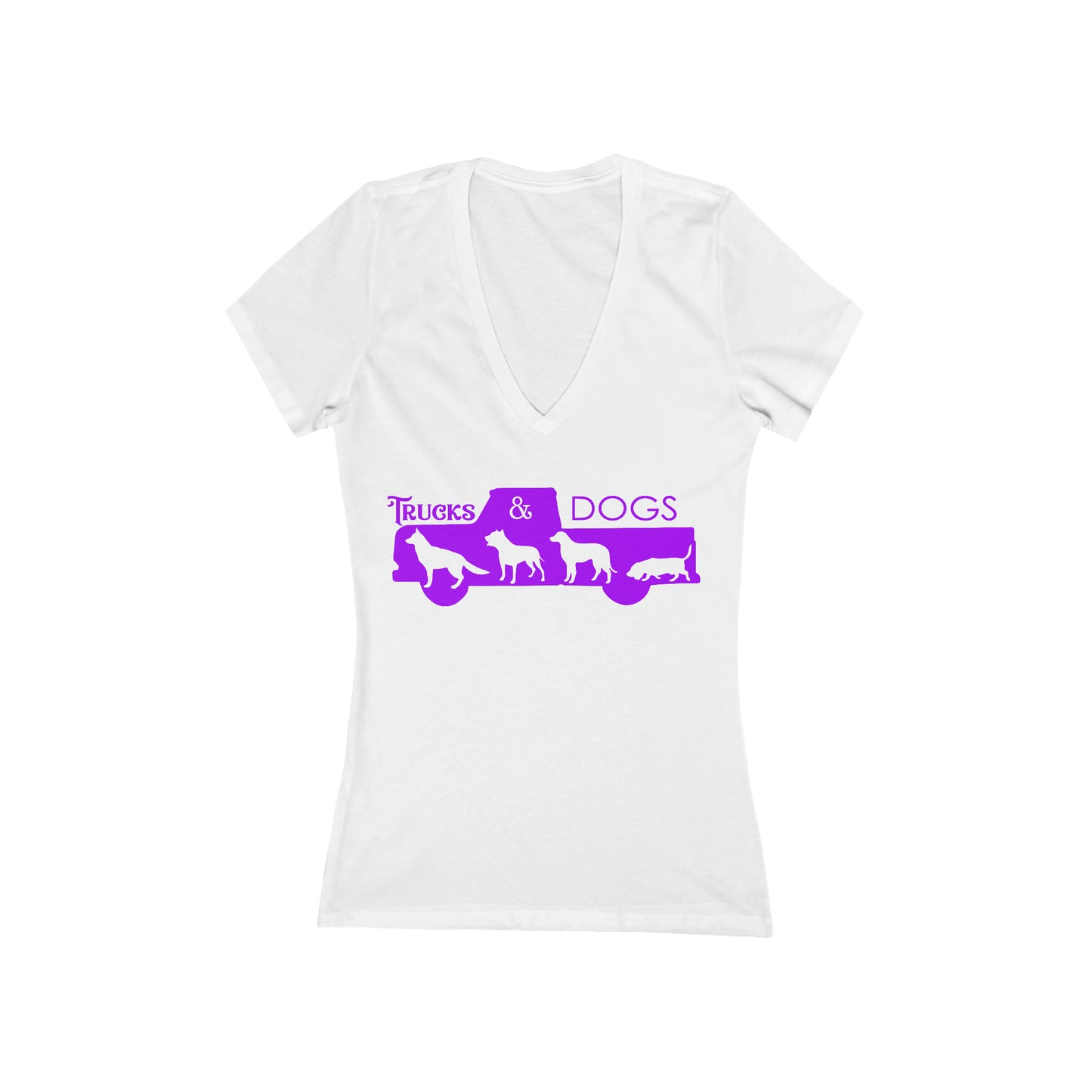 Trucks And Dogs Women's Deep V-Neck Tee