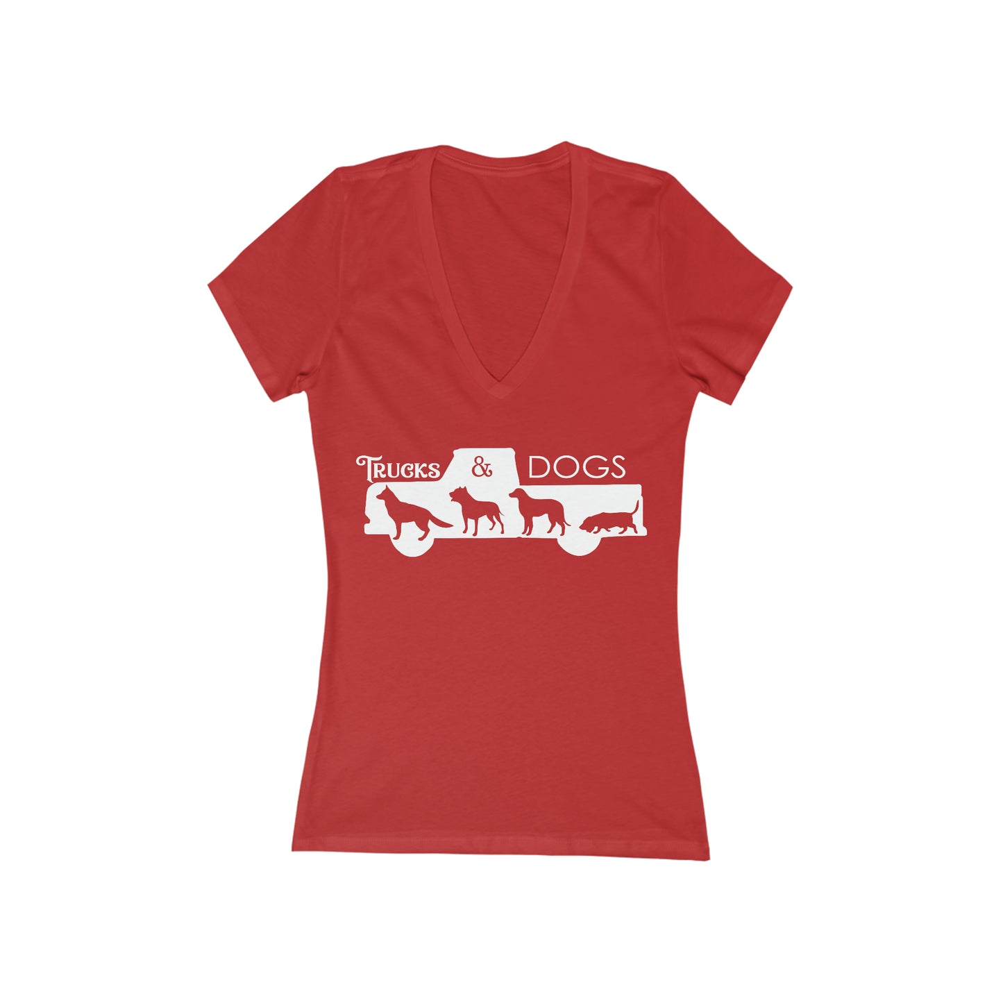 Trucks And Dogs Women's Deep V-Neck Tee